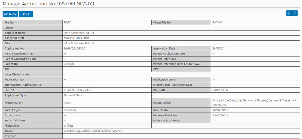 online Patent management software